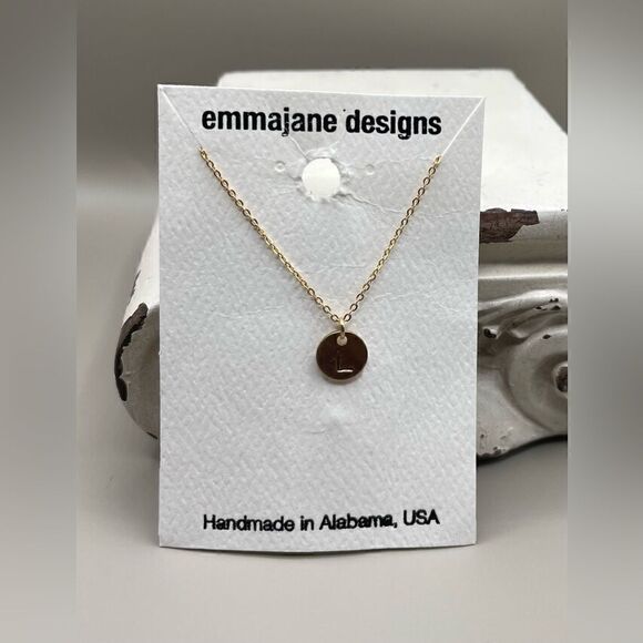 “L” NEW Monogram Initial Letter Gold Tone Necklace & Charm NWT - Picture 8 of 8